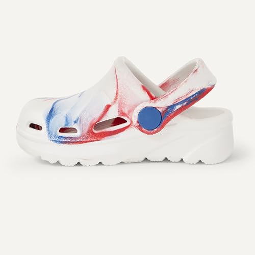Amazon Essentials Unisex Toddlers' Garden Clogs, Red/White/Navy Multi, 7 Toddler - image 3
