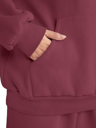 Image of AUTOMET Womens 2 Piece Lounge Sweatsuit Fall Fashion Matching Sweat Sets | Oversized Fall Hoodies & Baggy Jogger Sweatpants Fashion 2026 Outfits