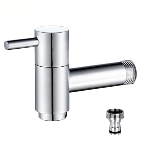 Robinet mural en laiton chromé pour jardin, balcon, lavabo, eau froide, salle de bain, buanderie