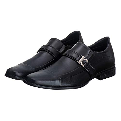 Sapato Social Adulto Masculino Calce Fácil - AS255 Cor: Preto;Tamanho: 40