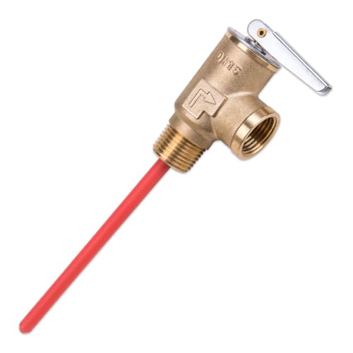Comidox 1Pcs Brass Safety Pressure Relief Valve 150 PSI for Water Heaters Easy Install T&P Valve for...
