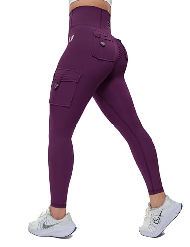 FIRM ABS Women's Active wear Leggings,Cargo Pockets Design, Squat-Proof and Non See-Through Pants for Workout, Yoga, Running