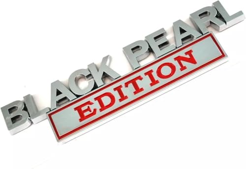 Image of 1x Pirate Plus 1x Black Pearl Edition Metal Emblem Sticker Badge Replacement for Universal Car Truck, RV, Scooter, SUV (Silver Red)