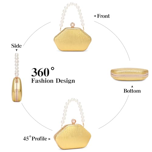 Image of RNIEGA Evening Bags For Women Formal Evening Clutch Women'S Evening Handbags, Pearl Beaded Top Handle Bag For Wedding, Prom, Party