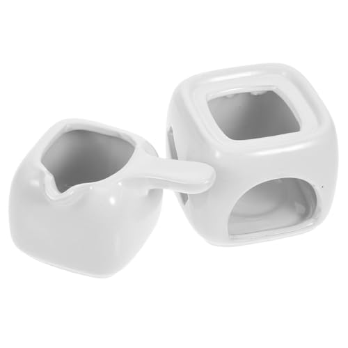 OFFSCH Ceramic Chocolate Melting Pot Multifunctional Fondue Warmer for Chocolate Butter Easy to Operate Melting Bowl for Home Kitchens Cafes Versatile Efficient Cooking Tool