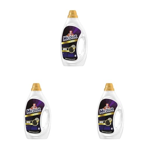 Micolor Gel Oscuros Intensos (21 lavados), detergente líquido para lavadora con tecnología de reparación de fibras, jabón para ropa (Paquete de 3)