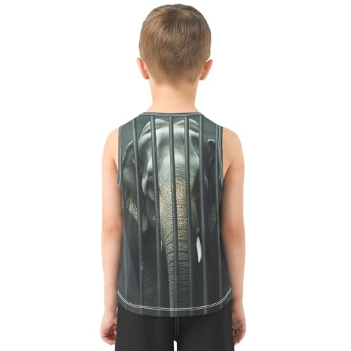 Boys Tank Top Shirts Elephant Animal Sleeveless T-Shirts Crew Neck for Kids Clothing Children3