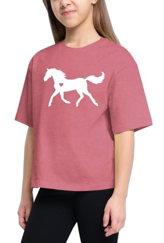 Image of Horse Shirts for Girls Love Horses Shirt Youth Horseback Riding Casual Animal Graphic Tees 8-15 Year Old