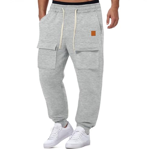 Track Pants Men, Cargo Pants for Men Slim Fit Side Stripe Drawstring Waist Active Workout Jogger Sweatpants with Pocket4