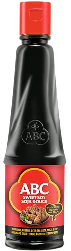 ABC Sweet Soy, Black Dark Marinade, 20.3 Oz, Savory Sauce, Dip, Stir-fry, Glaze, Vegan, No MSG, Plant-based, Halal, Umami Flavor, Indonesian Kecap Manis Made with Coconut Sugar