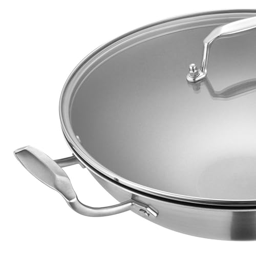 Wok Titanium Antiadherente 12.6 Pulgadas con Tapa de Vidrio miniatura 3