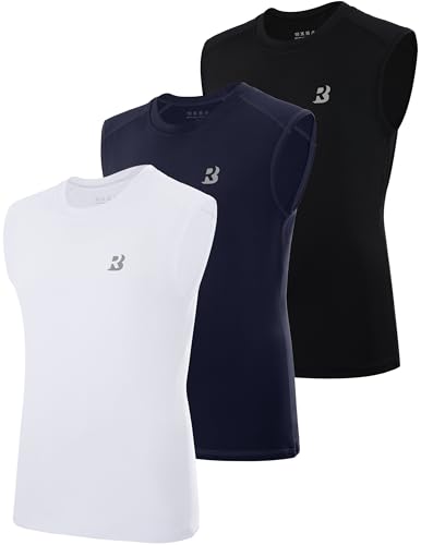 Roadbox Boys Sleeveless Compression Shirt, Quick Dry Athletic Tank Tops