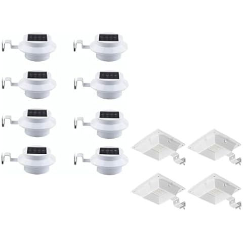 FALOVE Upgraded 300Lm Solar Gutter Light 4 Pack & Solar Gutter Lights 8 Pack Cover