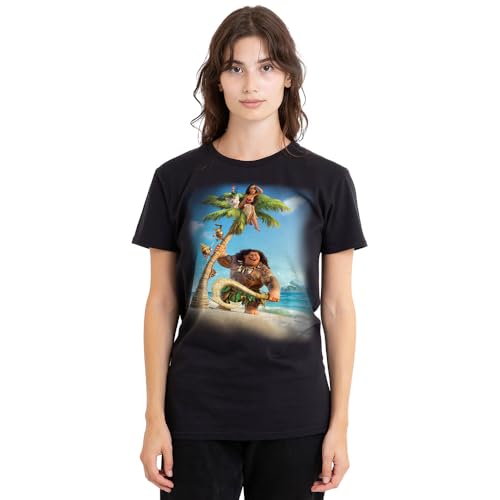 Moana Poster Ladies T Shirt Noir Vêtement T-Shirt Femme Coton