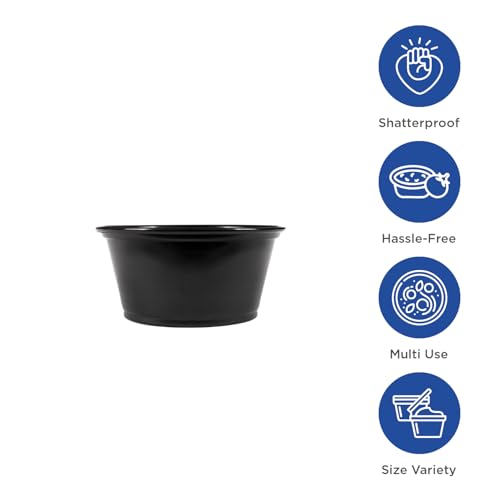 Image of Karat [2500 ct] 1.5 oz Portion Cups - Polypropylene Condiment Cups for Dressings, Sauce, Souffle, Jello Shots Containers | Black FP-P150-PPB inch