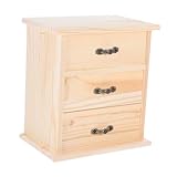 UTHCLO Cajonera De Escritorio De Madera 3 Niveles Mini Cajones Apilables Organizador Multiusos para Oficina y Hogar Almacenamiento