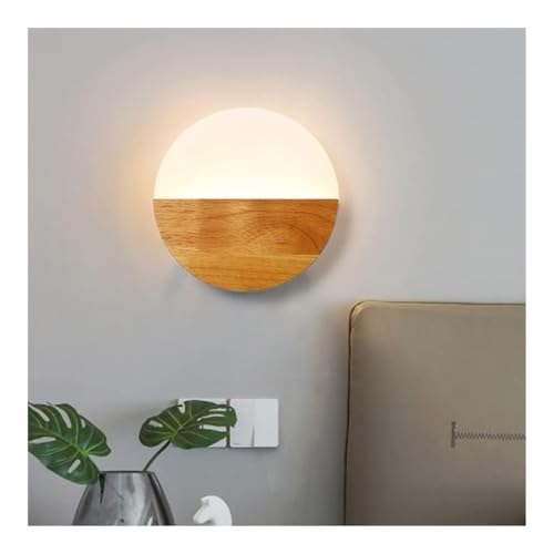 Applique da Parete per Camera da Letto, Modello Nordic LED da 8 Pollici, dimmerabile, a Mezza Luna, Rotonda, Stile scandinavo, Ideale per Camera da Letto, Soggiorno, corridoio e in