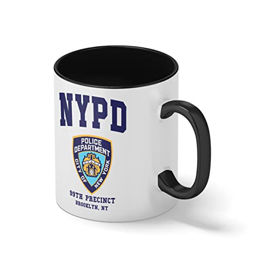 B&S Boutique Brooklyn 99 New York Police Nine Nine Precinct Blanc tasse de café avec jante noire et poignée Mug