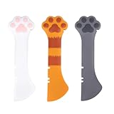 Tinoaly 3 Pcs Dog Cat Food Spoon, Cute Paw Spoon for Wet Food Silicone Can Opener Multifunctional Pet Spatula Scoop Mixing Spoons for Cat Dog Supplies (White, Orange & Dark Grey)
