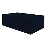 Planesium Premium Funda de Muebles de Jardín Mesa Protectora Cubierta Impermeable Tela Oxford Resistente al Desgarro Negro 200cm x 100cm x 75cm