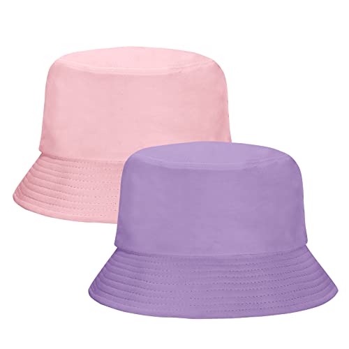 Image of Rosoz 1 & 2 Pack Bucket Hat for Women Men Summer Travel Beach Sun Hat Outdoor Cap Unisex Bucket Hats