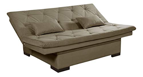 Sofá Cama Baú 3 Lugares Multiuso Chocolate