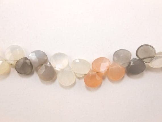Multi pierre de lune en forme de coeur LKBEADS pour la création de bijoux uniques de 8mm