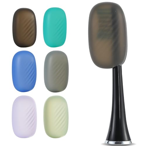 Lapfoon 6 Packs Silicone Toothbrush Covers Tooth Brush Cover Cap for Electric & Manual Toothbrush Heads