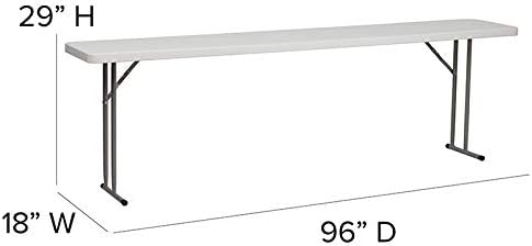 18'' x 96'' Plastic Folding Seminar Table - Training Table