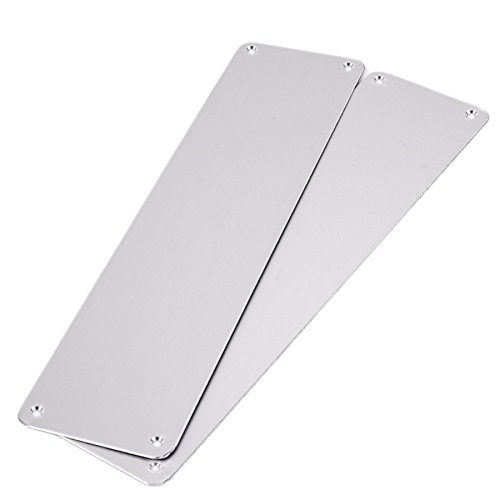 Lot de 2 plaques de poussée pour doigts de porte en aluminium satiné 30,5 cm (12