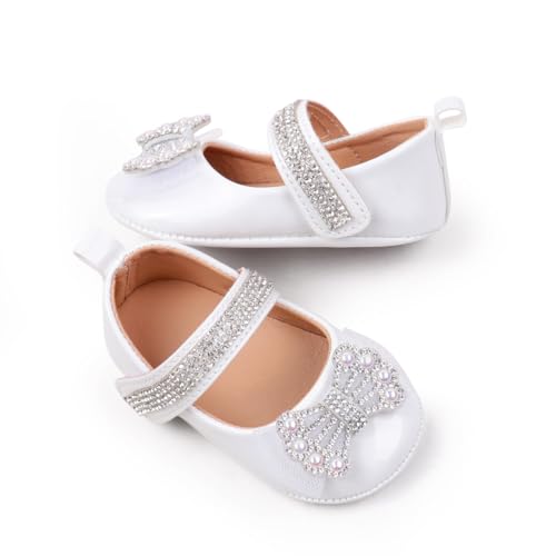 Newborn Baby Girls Infant Bowknot Soft Rubber Sole Mary Jane Moccasins Baptism Christening Crib Shoes Wedding Princess Flats4