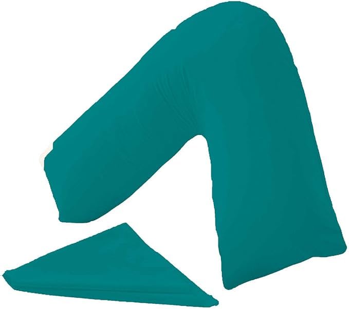 INSAFIANS Orthopedic V-Shaped Pillow with Pillowcase Perfect for Nursing Maternity & Baby Support Pillow (Teal, V Pillow Case Only)