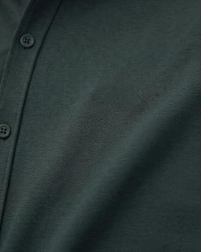 Image of Nobero Everyday Comfort Shirt for Men | Cotton Shirts for Men in 205 GSM Plated Interlock | Stand Collar | Regular Fit | Full Sleeve