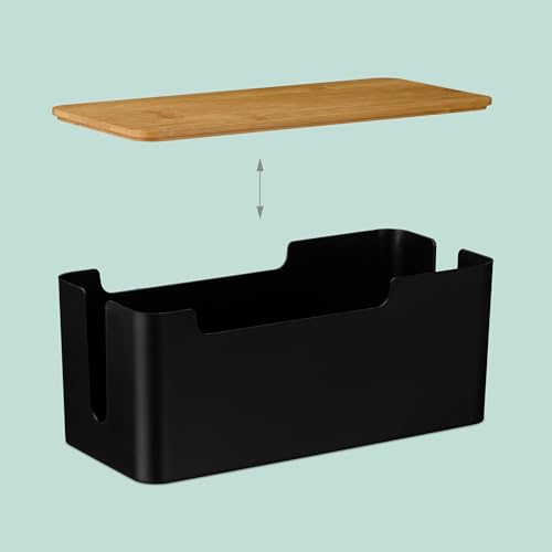 Cache-câbles de bureau noir et nature pour ranger vos multiprises - 6