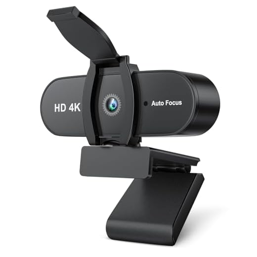 OFFCUP 4K Webcam PC con Microfono Cancellazione del Rumore, Web Cam Full HD 1080p USB Web Camera Streaming Videocamera Plug & Play PC Laptop Desktop per Videochiamate Conferenza e Studio