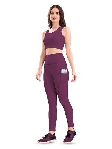 Image of High-Waist Track Suit, Co-ord Set for Women's, Gym wear 2-Piece Workout Set, Sports Bra and Bottom Set, Sports Running Suits, Yoga Wear