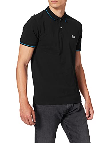 Lee Hombre Pique Polo Camiseta, Black 01, L Cover