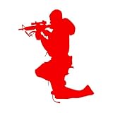 Stickers finement sculptés Armes de tireur d'élite des forces spéciales Warrior 51x63.4cm Culture du tatouage Rouge