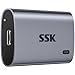 SSK 128GB SSD External Hard Drive, Portable SSD Up to 550MB/s Fast Solid State Drives, External Drive USB 3.2 Gen2 for iPhone 15/Pro, Windows, Mac, Android with LED Light, Trim, Smart Supported