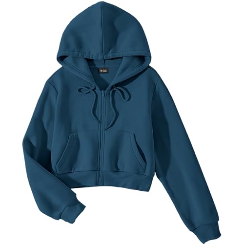Image of FUNKY MONKEY Soft Fleece Crop Zipper Hoodie for Girls and Womens Sweatshirt