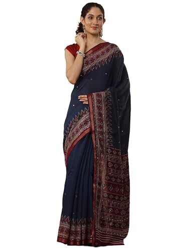 Image of Libas Silk Blend Womens Saree