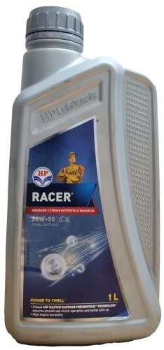 Image of HP Lubricants Racer4 20w50 Api Sl, Jaso Ma2 Hc Engine Oil 1l for Modern 4-Stroke Geared Bikes