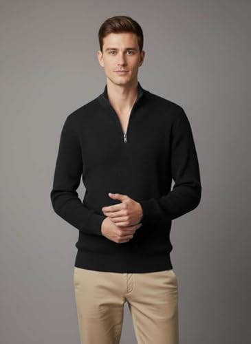 Image of Men's Full Sleeve Winter Wool Half Zipper Pullover Sweater