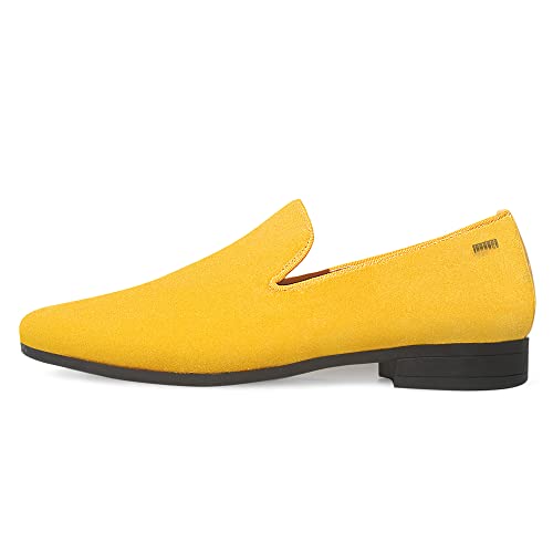 Image of UUBARIS Mens Velvet Loafers Slip-on Dress Shoes Fashion Style Driving Shoes Classic Tuxedo Shoes Casual Oxford Shoes