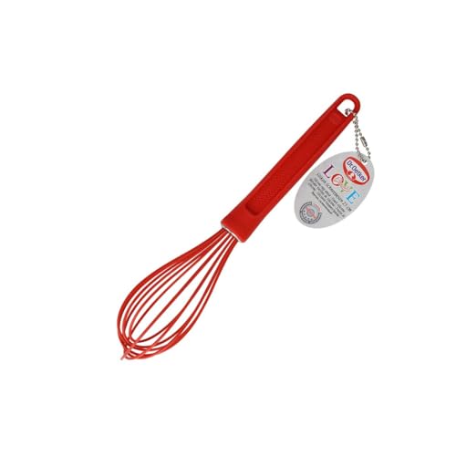 Dr. Oetker 1284 Schneebesen, praktischer R&uuml;hrbesen aus hochwertigem Platinsilikon, handlicher Ballonschneebesen, aufh&auml;ngbar (Farbe: Rot), Menge: 1 St&uuml;ck