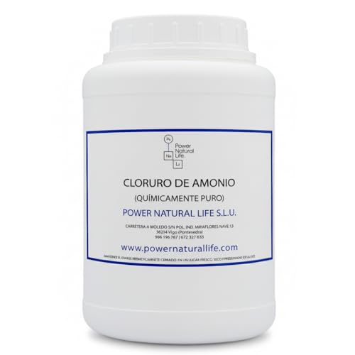 Cloruro de Amonio Power Natural Life | Fertilizante Nitrogenado de Acción Rápida | Sal de Amoniaco | Flux Soldadura Estaño | Envase de 1 kg