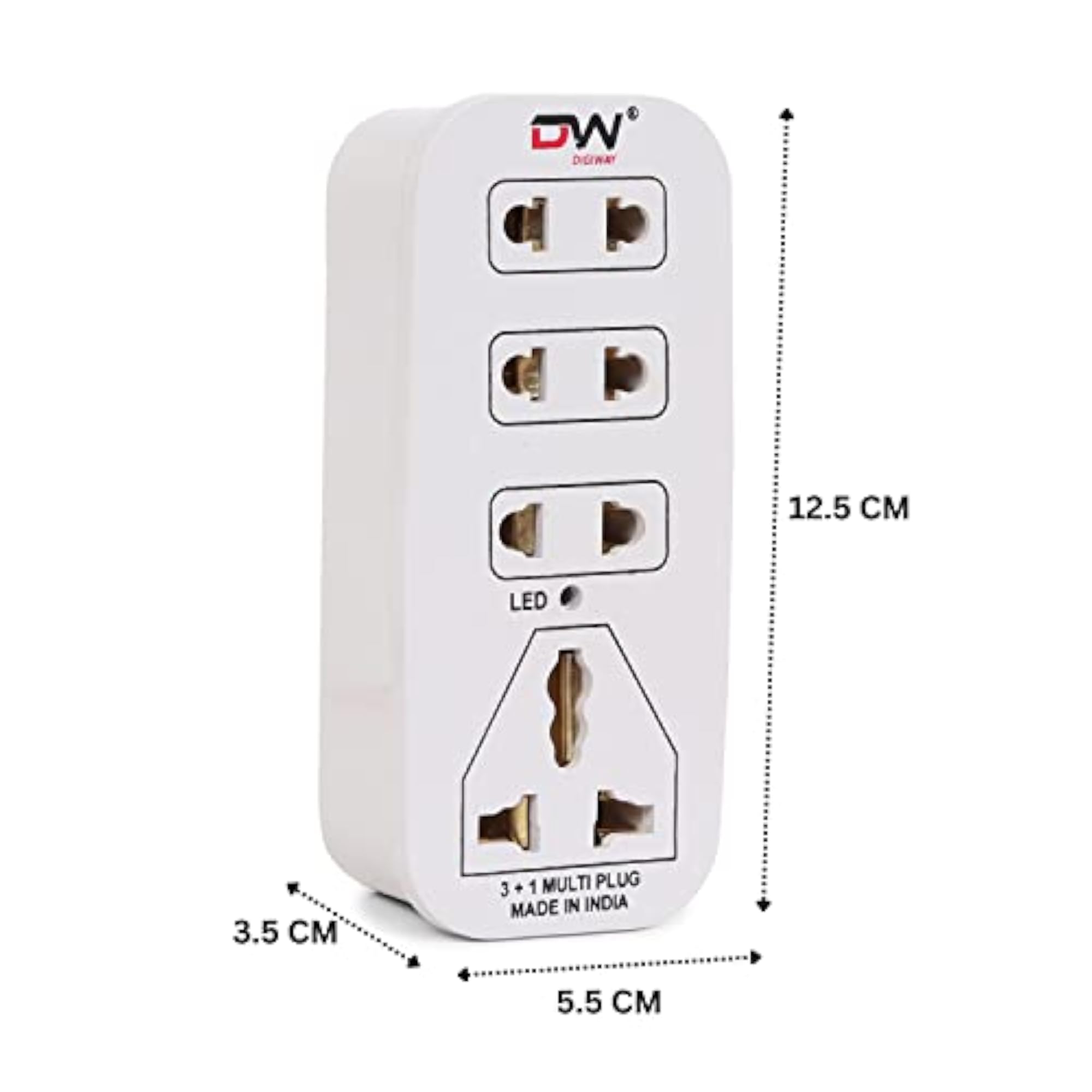 Multiplug with LED Indicator and 4 Universal Sockets