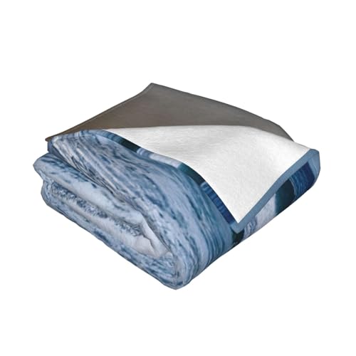 Couverture polaire douce et chaude en flanelle avec imprimé côtier moderne