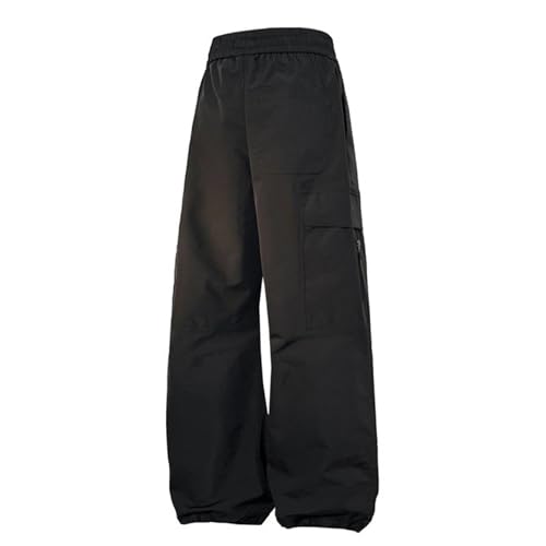 XYXIONGMAO Men's Black Hip Hop Joggers Overalls Casual Streetwear Loose Techwear Sweatpants Wrinkled Multi-Pocket Cargo Pants2