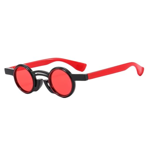 Lunettes de soleil rondes punk femme tendance bicolore retro vintage